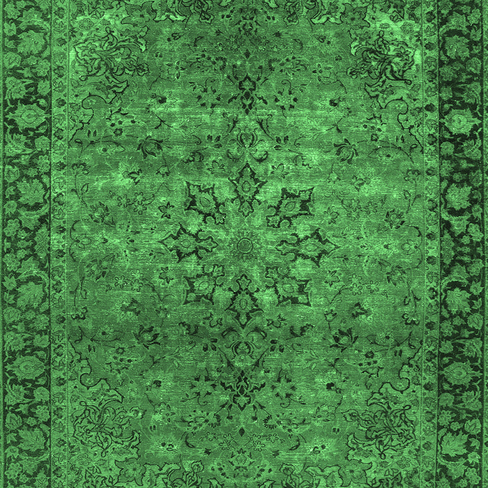 Machine Washable Oriental Emerald Green Industrial Area Rugs, wshurb1209emgrn