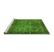 Sideview of Machine Washable Oriental Green Industrial Area Rugs, wshurb1209grn