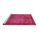 Sideview of Machine Washable Oriental Pink Industrial Rug, wshurb1209pnk