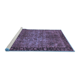 Sideview of Machine Washable Oriental Blue Industrial Rug, wshurb1209blu