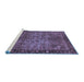 Sideview of Machine Washable Oriental Blue Industrial Rug, wshurb1209blu