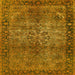 Square Mid-Century Modern Orange Oriental Rug, urb1209