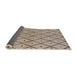 Sideview of Mid-Century Modern Dark Almond Brown Solid Rug, urb1210