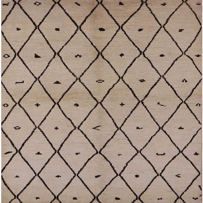 Square Mid-Century Modern Dark Almond Brown Solid Rug, urb1210