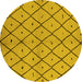 Round Solid Yellow Modern Rug, urb1210yw