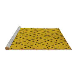 Sideview of Machine Washable Solid Yellow Modern Rug, wshurb1210yw