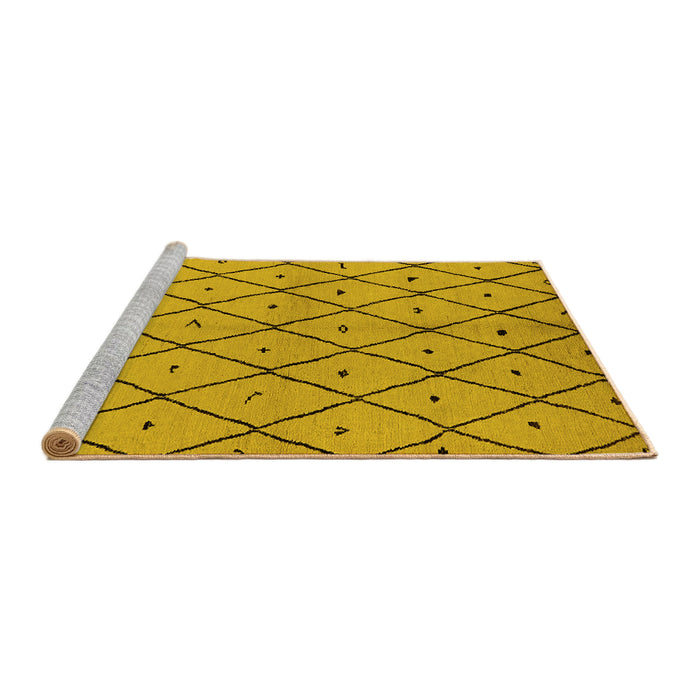Sideview of Machine Washable Solid Yellow Modern Rug, wshurb1210yw