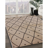 Mid-Century Modern Dark Almond Brown Solid Rug, urb1210