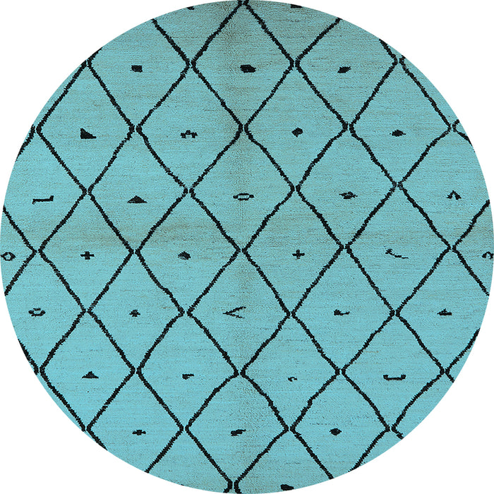Round Solid Light Blue Modern Rug, urb1210lblu