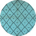 Round Solid Light Blue Modern Rug, urb1210lblu