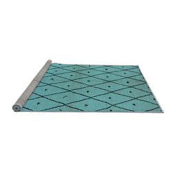 Sideview of Machine Washable Solid Light Blue Modern Rug, wshurb1210lblu