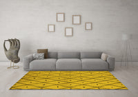 Machine Washable Solid Yellow Modern Rug, wshurb1210yw