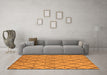 Machine Washable Solid Orange Modern Area Rugs in a Living Room, wshurb1210org