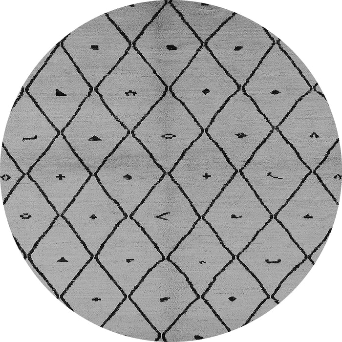 Round Solid Gray Modern Rug, urb1210gry