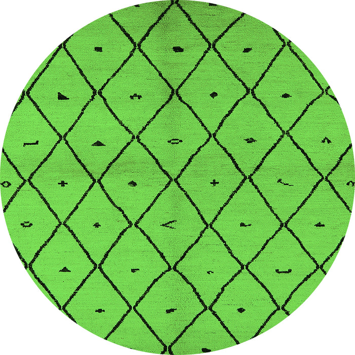Round Solid Green Modern Rug, urb1210grn