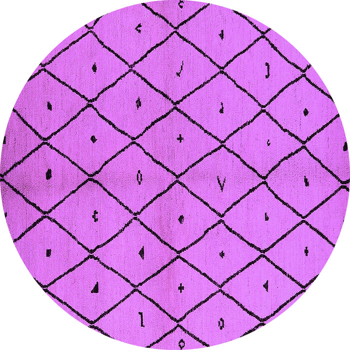 Round Solid Purple Modern Rug, urb1210pur
