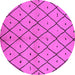 Round Solid Pink Modern Rug, urb1210pnk