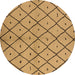 Round Solid Brown Modern Rug, urb1210brn