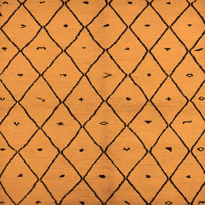 Square Machine Washable Solid Orange Modern Area Rugs, wshurb1210org