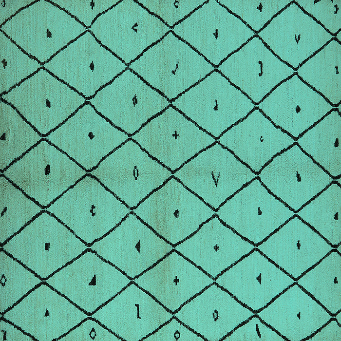 Square Machine Washable Solid Turquoise Modern Area Rugs, wshurb1210turq