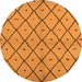 Round Machine Washable Solid Orange Modern Area Rugs, wshurb1210org