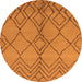 Round Solid Orange Modern Rug, urb1211org