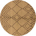 Round Solid Brown Modern Rug, urb1211brn