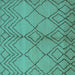 Square Machine Washable Solid Turquoise Modern Area Rugs, wshurb1211turq