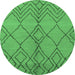 Round Solid Emerald Green Modern Rug, urb1211emgrn