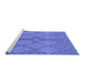 Sideview of Machine Washable Solid Blue Modern Rug, wshurb1211blu