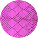 Round Solid Pink Modern Rug, urb1211pnk