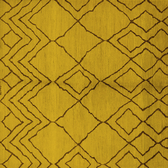 Square Solid Yellow Modern Rug, urb1211yw