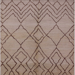 Square Machine Washable Industrial Modern Khaki Rose Pink Rug, wshurb1211