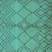 Square Solid Turquoise Modern Rug, urb1211turq