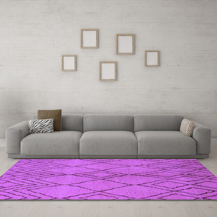 Machine Washable Solid Purple Modern Area Rugs in a Living Room, wshurb1211pur
