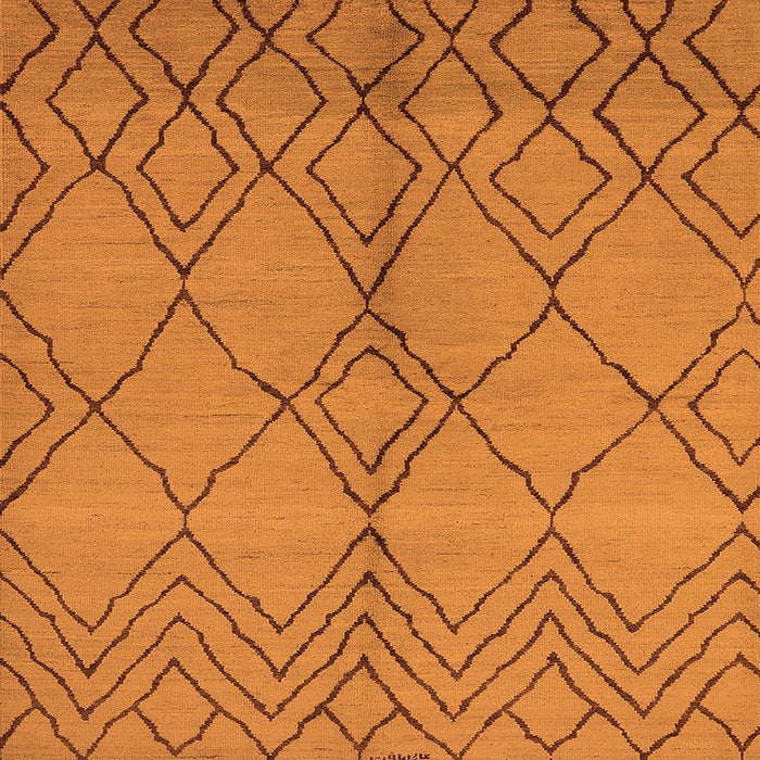 Square Machine Washable Solid Orange Modern Area Rugs, wshurb1211org