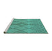 Sideview of Machine Washable Solid Turquoise Modern Area Rugs, wshurb1211turq