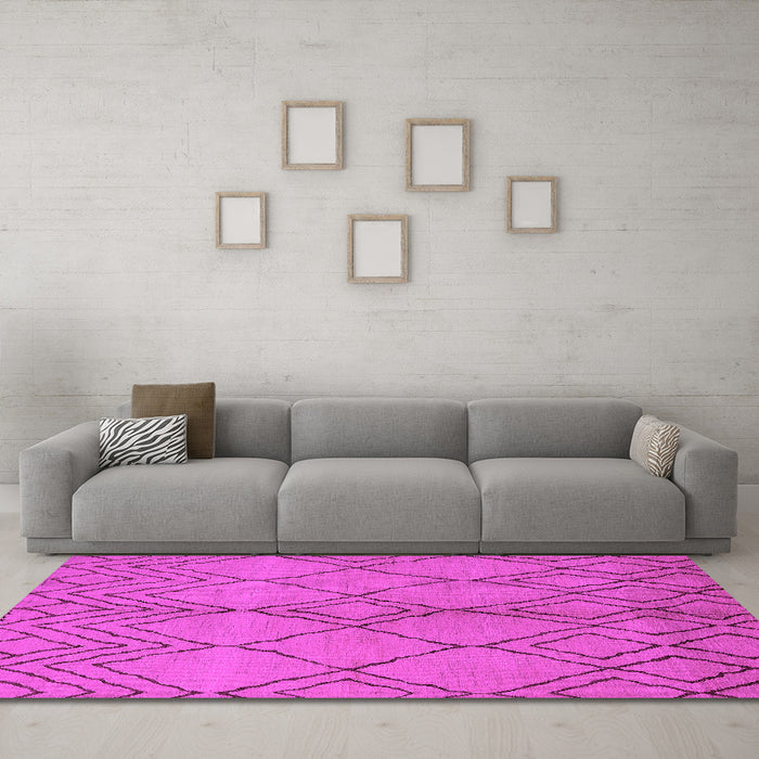 Machine Washable Solid Pink Modern Rug in a Living Room, wshurb1211pnk