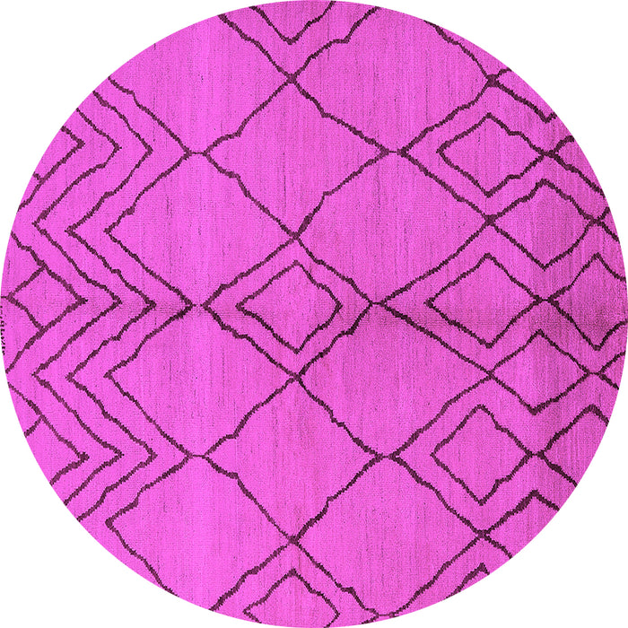 Round Machine Washable Solid Pink Modern Rug, wshurb1211pnk