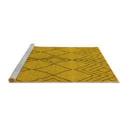 Sideview of Machine Washable Solid Yellow Modern Rug, wshurb1211yw