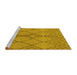 Sideview of Machine Washable Solid Yellow Modern Rug, wshurb1211yw