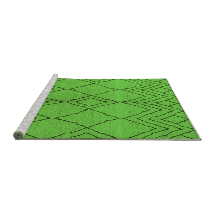 Sideview of Machine Washable Solid Green Modern Area Rugs, wshurb1211grn