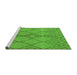Sideview of Machine Washable Solid Green Modern Area Rugs, wshurb1211grn