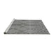 Sideview of Machine Washable Solid Gray Modern Rug, wshurb1211gry