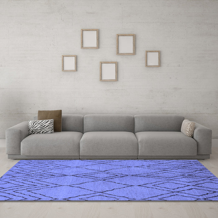 Machine Washable Solid Blue Modern Rug in a Living Room, wshurb1211blu