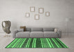 Machine Washable Solid Emerald Green Modern Area Rugs in a Living Room,, wshurb1212emgrn