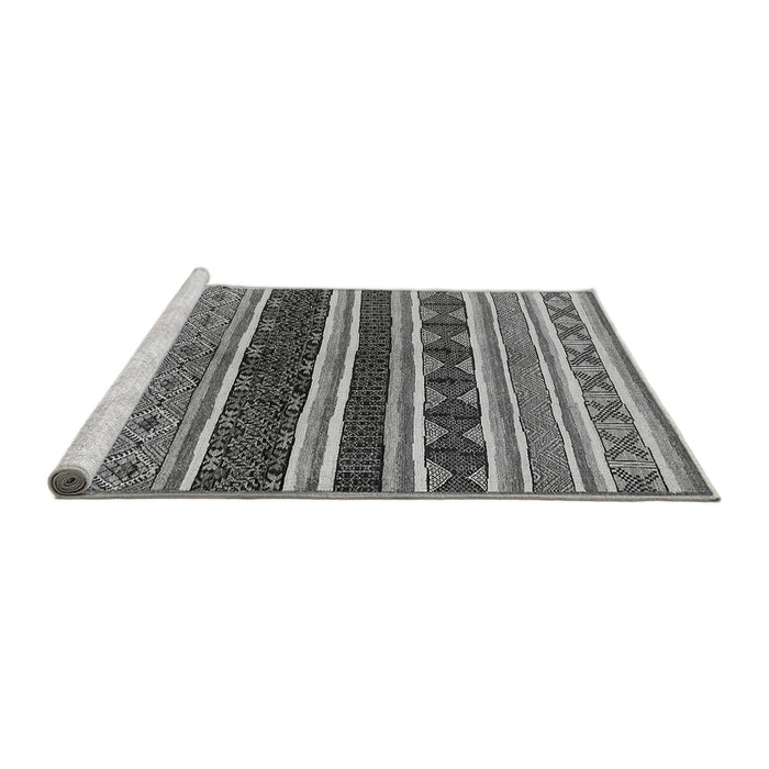 Sideview of Machine Washable Solid Gray Modern Rug, wshurb1212gry