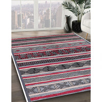 Mid-Century Modern Silver Pink Solid Rug, urb1212