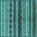 Square Solid Turquoise Modern Rug, urb1212turq