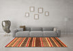 Machine Washable Solid Orange Modern Area Rugs in a Living Room, wshurb1212org